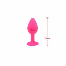 Load image into Gallery viewer, Silicone Anal Plug with Crystal Jewelry Butt Plug No Vibration Anal Sex Toys for Men Woman Gay Masturbation 4 Colors