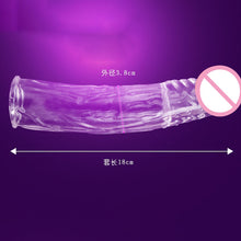 Load image into Gallery viewer, Silicone Reusable Condoms Extend Soft Dick Ring Male Penis Extension Sleeves Sex Toys for Man