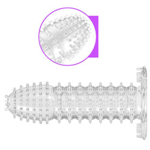 Load image into Gallery viewer, Reusable condom lube Textured Extender Sleeve screw thread Penis cover Cock Ring dildo sheath Condoms coque Sex Toys for Men