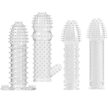 Load image into Gallery viewer, Reusable condom lube Textured Extender Sleeve screw thread Penis cover Cock Ring dildo sheath Condoms coque Sex Toys for Men