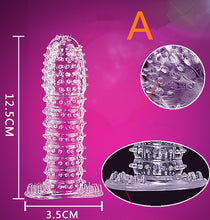Load image into Gallery viewer, 5 Models Delay Crystal Penis Sleeve Textured Extension Reusable penis for Couple ring Sex Products Adult Sex Toys for Men