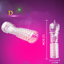 Load image into Gallery viewer, Nozzle on Penis Dick Extensions condom Penis Sleeve Male Enlargement for Men Delay Spray Massager Cock Ring Cover Adult Sex Toys
