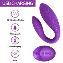 Load image into Gallery viewer, Wireless Vibrator Adult Toys For Couples USB Rechargeable Dildo G Spot U Silicone Stimulator Double Vibrators Sex Toy For Woman