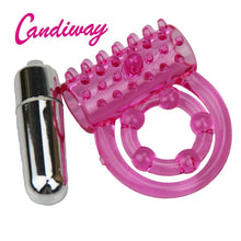 Load image into Gallery viewer, CandiWay mini Vibrators rings double cockring Delay Premature Ejaculation penis ball loop lock Sex Toys product for Men