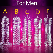 Load image into Gallery viewer, 5 Models Delay Crystal Penis Sleeve Textured Extension Reusable penis for Couple ring Sex Products Adult Sex Toys for Men