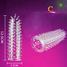 Load image into Gallery viewer, Nozzle on Penis Dick Extensions condom Penis Sleeve Male Enlargement for Men Delay Spray Massager Cock Ring Cover Adult Sex Toys