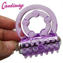 Load image into Gallery viewer, CandiWay mini Vibrators rings double cockring Delay Premature Ejaculation penis ball loop lock Sex Toys product for Men